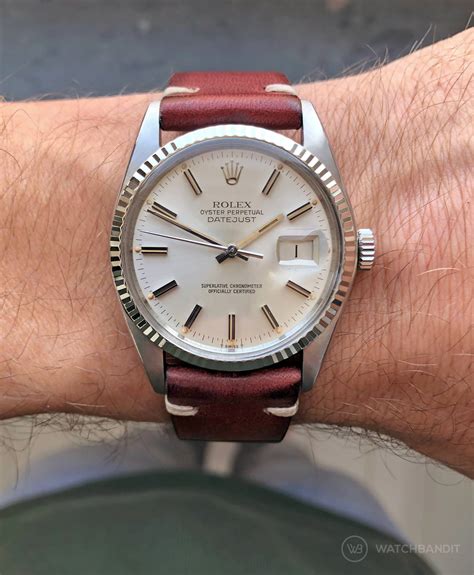 black leather strap for rolex datejust 36|vintage Rolex with leather strap.